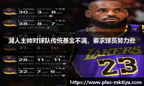 湖人主帅对球队传统基金不满，要求球员努力些